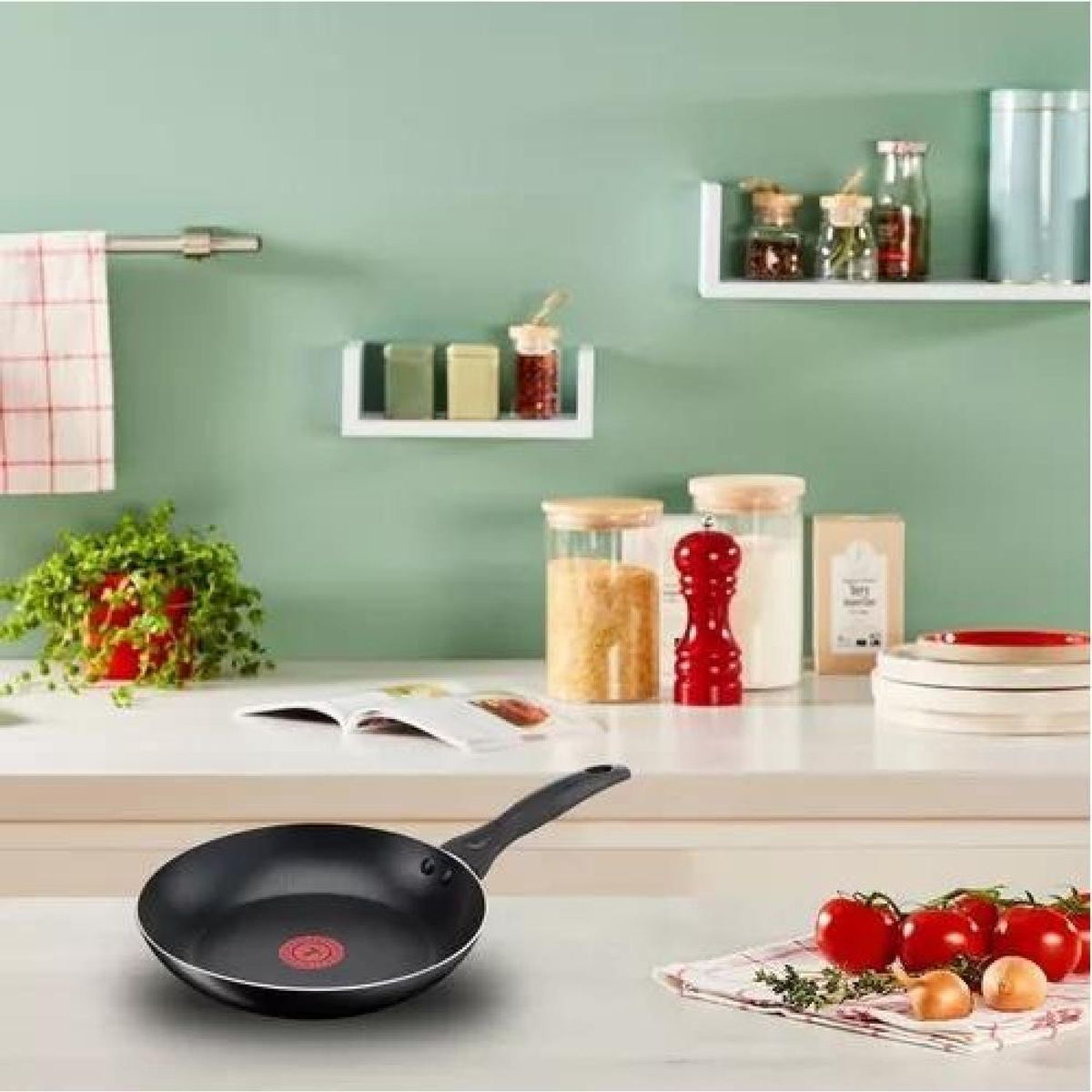 GENERICO - Set De 2 Sartenes Easy Cook Tefal 24 Cm Y 30 Cm Aluminio Color Negro