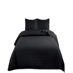 GENERICO - Cubrecamas Quilt de Verano 2 Plazas con Pompones C3