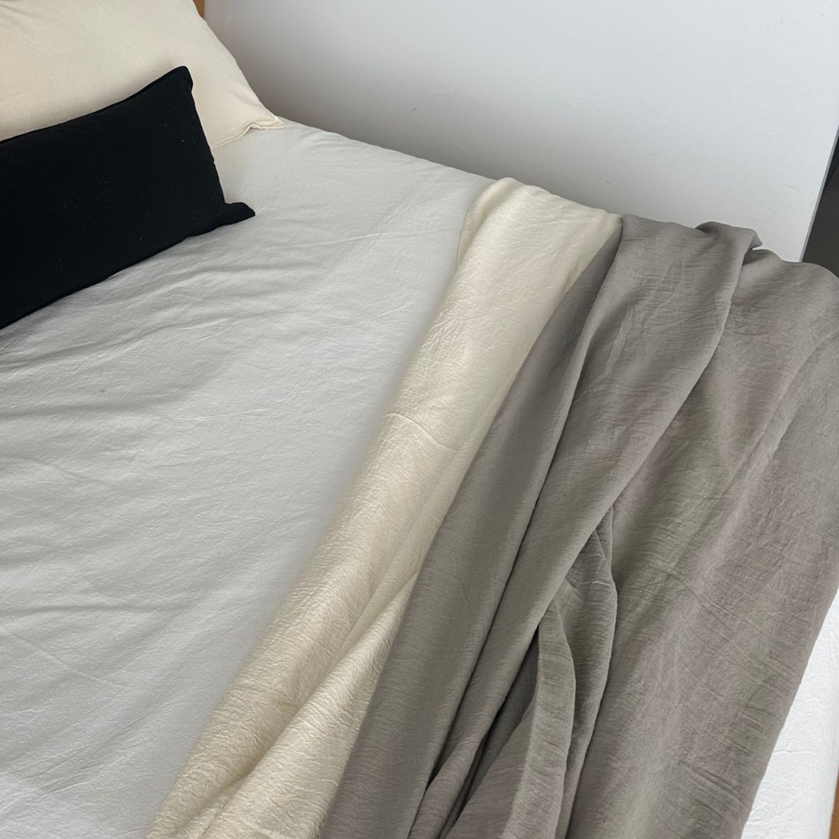 GENERICO - Piecera De Cama 220x90 - Pie De Cama De Gasa 100% Algodón Gris