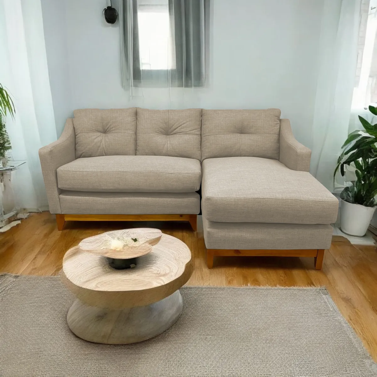 SOFAS HOME - SECCIONAL CARRERA DERECHO CHENILLE BEIGE