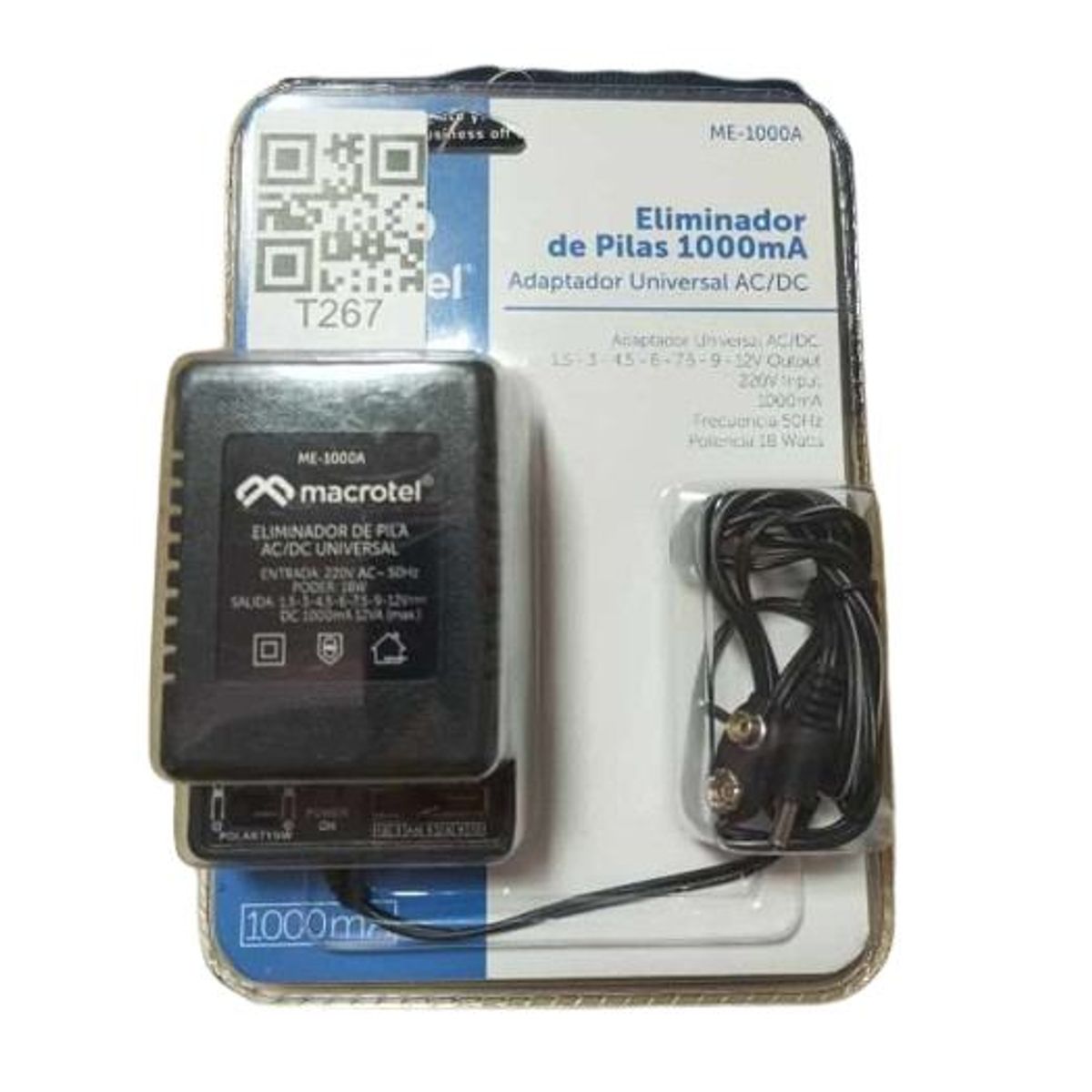 GENERICO - Eliminador de Pilas / transformador 1000 mA 1.5 a 12 V