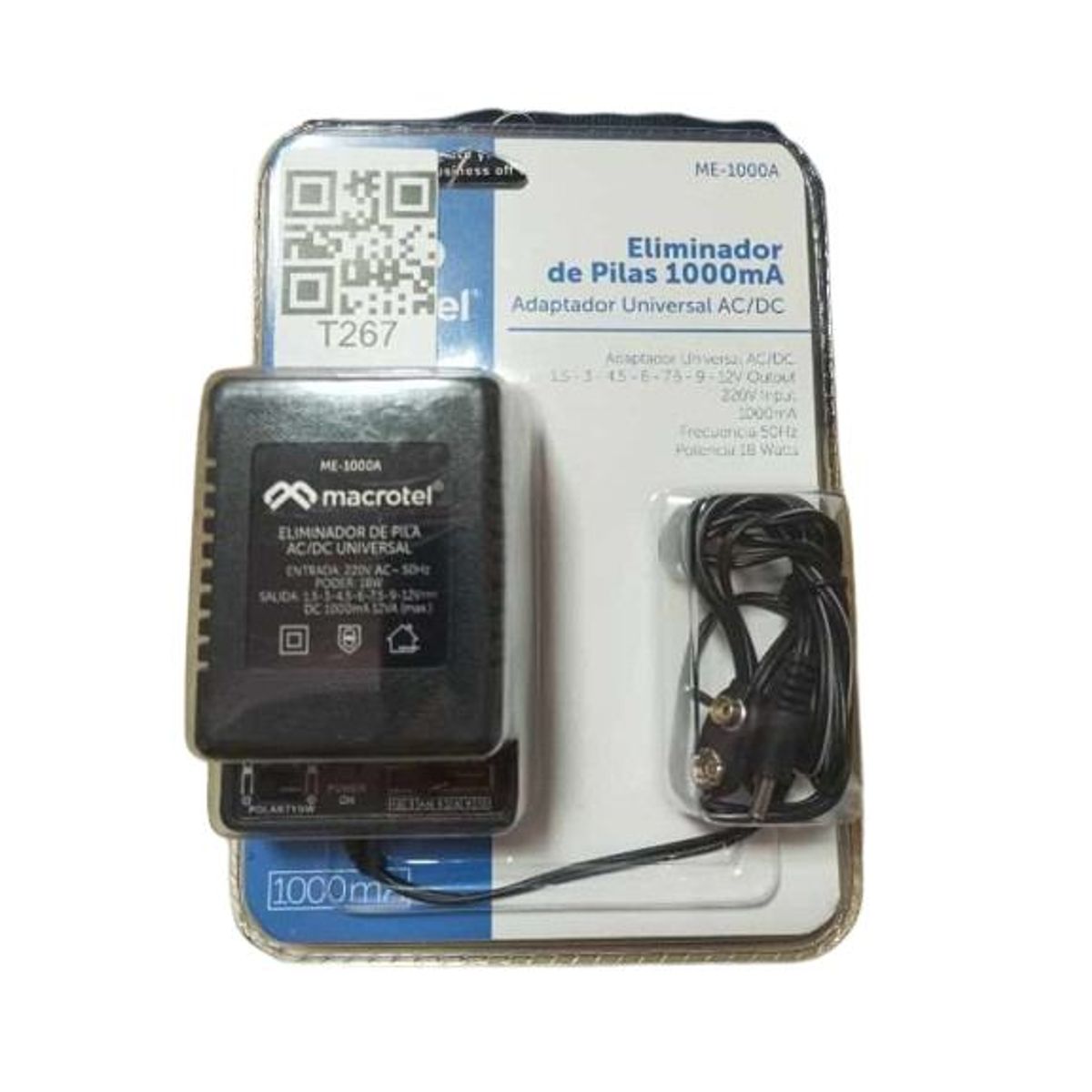 GENERICO - Eliminador de Pilas / transformador 1000 mA 1.5 a 12 V