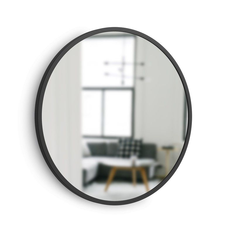 SORENTO - Espejo Redondo Negro 80x80