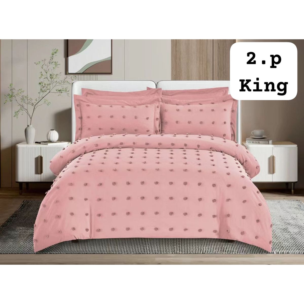 ANGELES DEL HOGAR - Cobertor  Quilt De Verano 2 Plaza Rosa