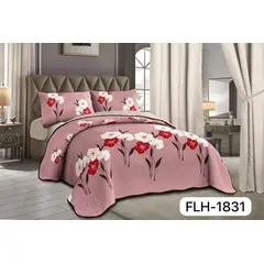 ANGELES DEL HOGAR - Cobertor De Verano 2 Plaza Diseño Flores Rosa