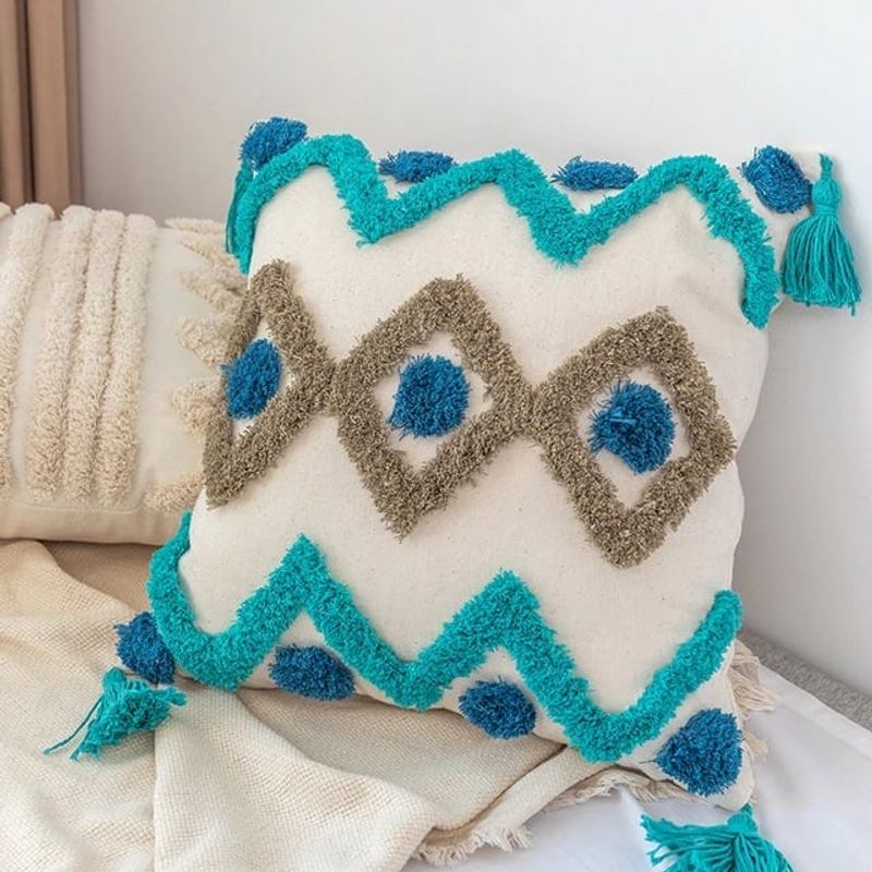 GENERICO - SET 4 FUNDA PARA COJIN MODELO BOHO 45X45 B9