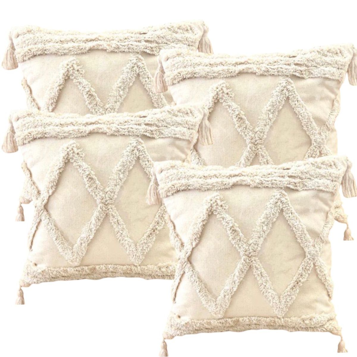 GENERICO - SET 4 FUNDA PARA COJIN MODELO BOHO 45X45 B13