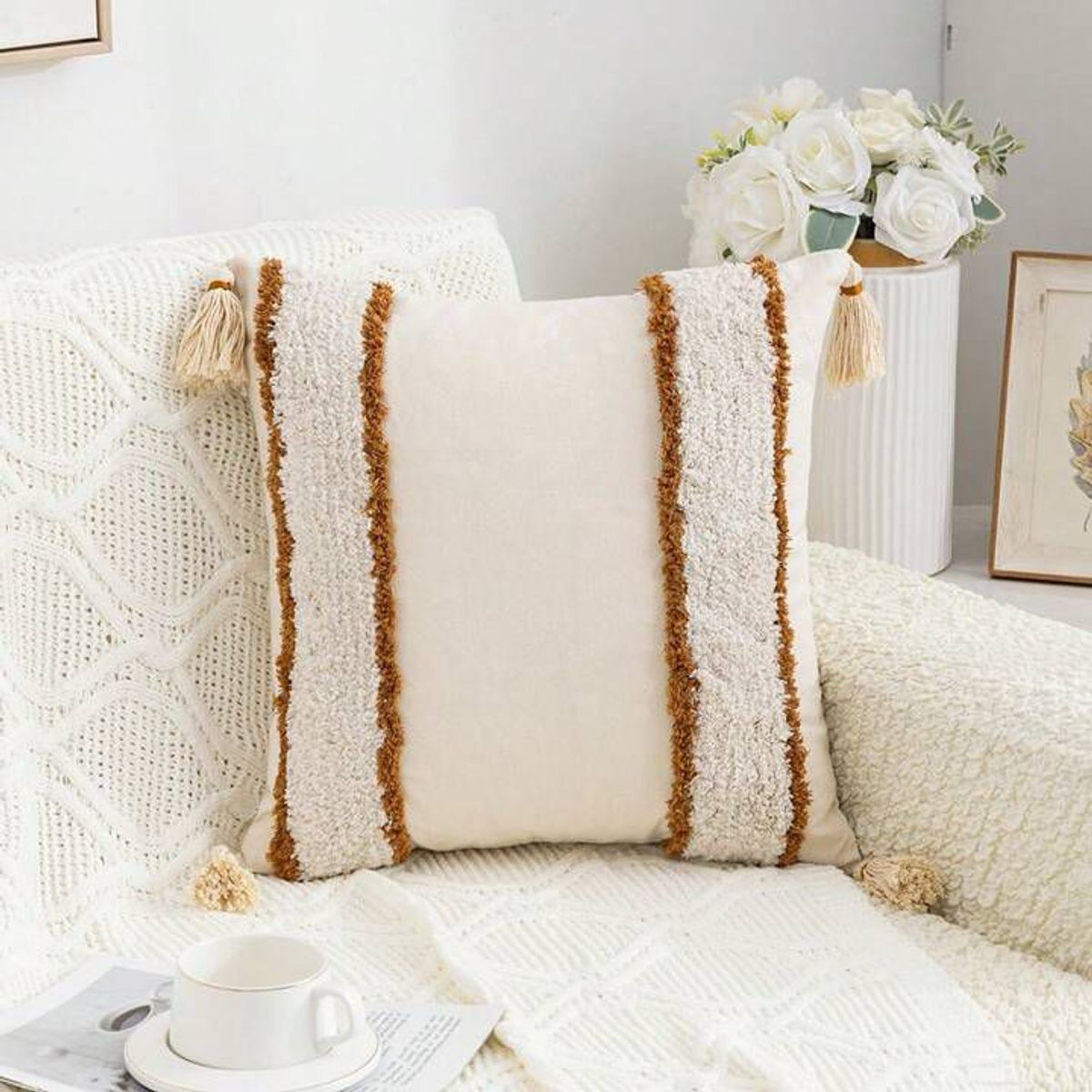 GENERICO - SET 4 FUNDA PARA COJIN MODELO BOHO 45X45 B2