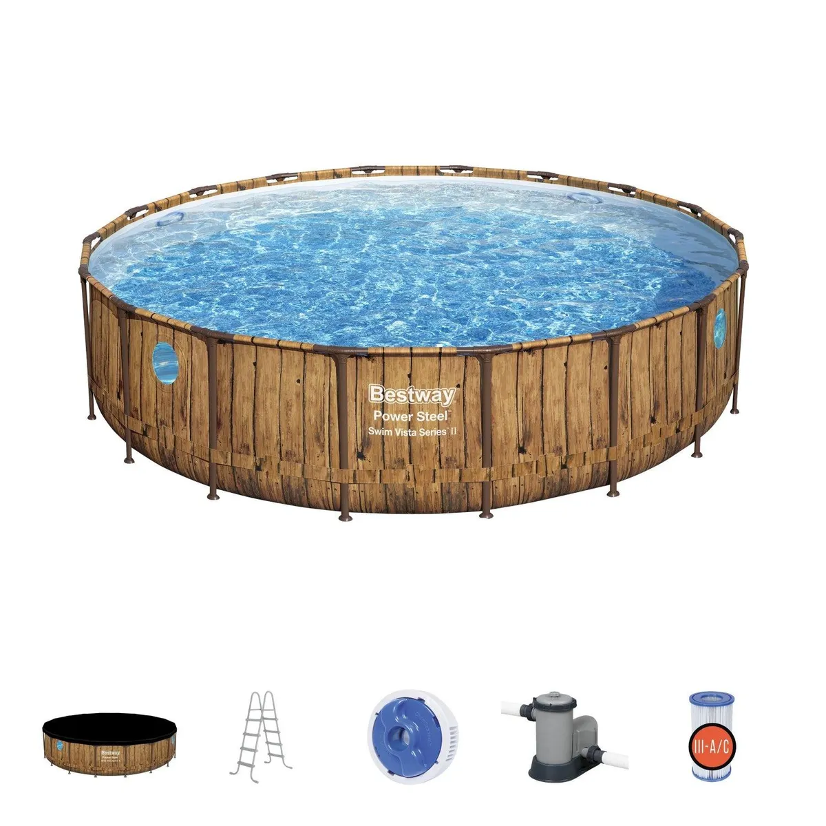 BESTWAY - Piscina Bestway Redonda con Ventana Cafe 5.49MX1.22M