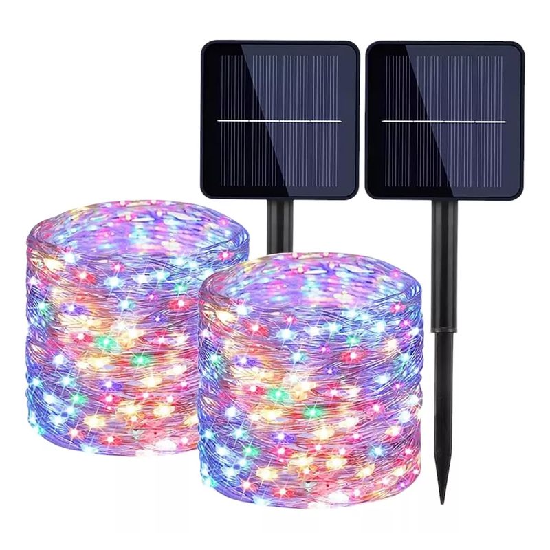 GENERICO - X2 Luces Terraza Solar Guirnalda Tipo Hada Luces Navidad