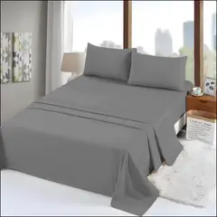 ANGELES DEL HOGAR - Juego de Sabanas 200 Hilos Plaza y media 15 Gris