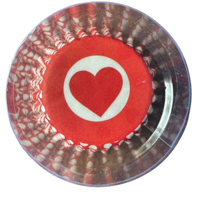 GENERICO - Capsulas Mini Cupcake Diseño K Corazon Rojo 100 un