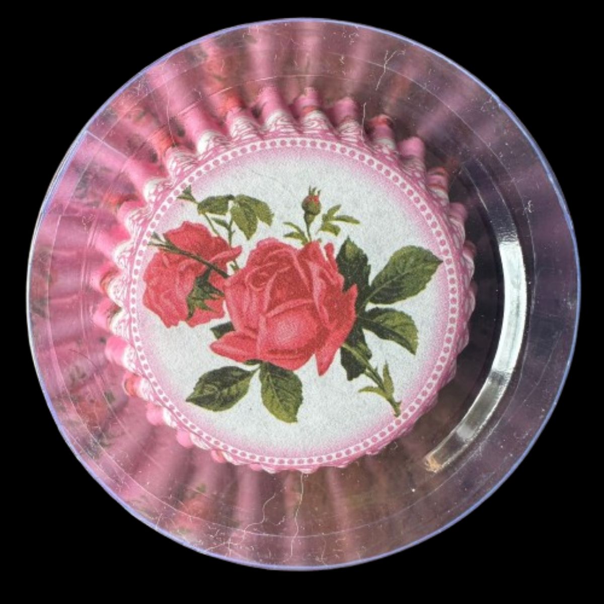 GENERICO - Capsulas Mini Cupcake Diseño L Rosa Tallo 100 un