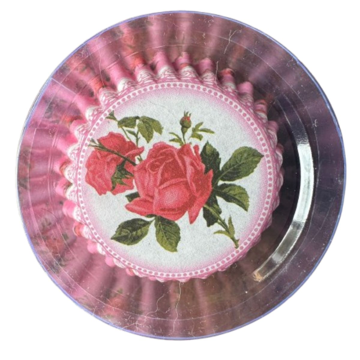 GENERICO - Capsulas Mini Cupcake Diseño L Rosa Tallo 100 un