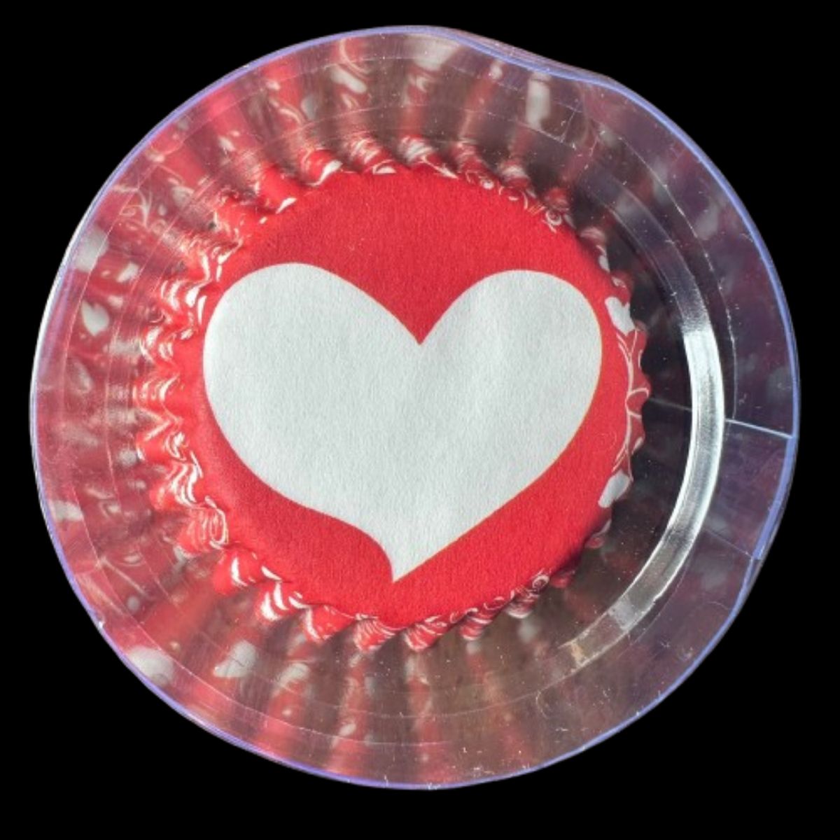 GENERICO - Capsulas Mini Cupcake Diseño J Corazon Blco 100 un
