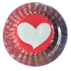 GENERICO - Capsulas Mini Cupcake Diseño J Corazon Blco 100 un