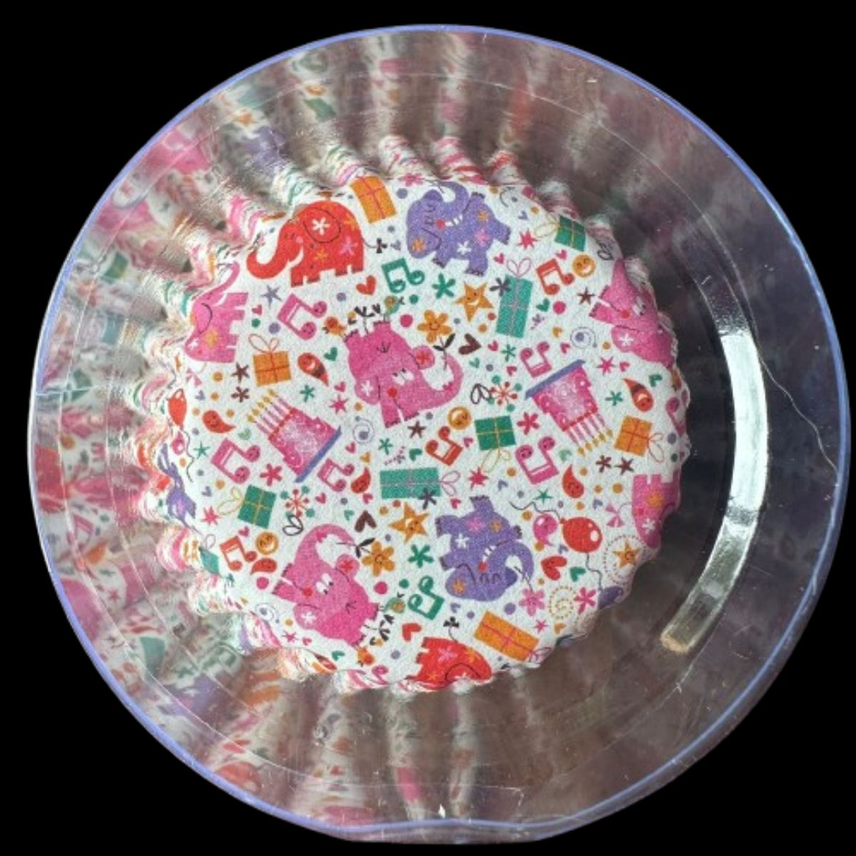 GENERICO - Capsulas Mini Cupcake Diseño G Elefantes 100 un