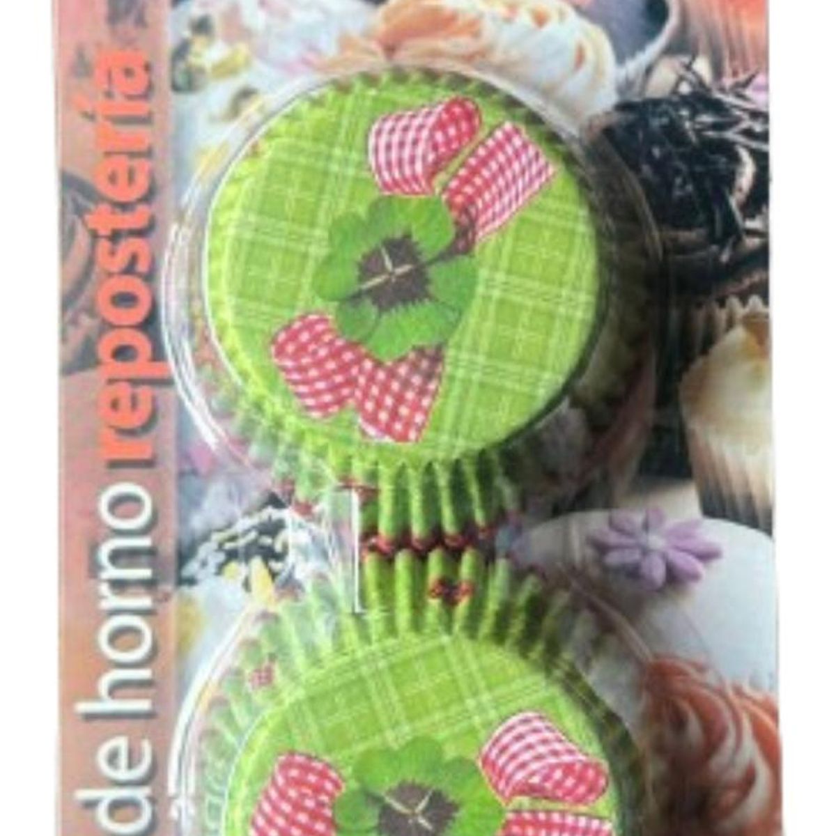 GENERICO - Capsulas Cupcake Diseño I Flor Verde 100 Un
