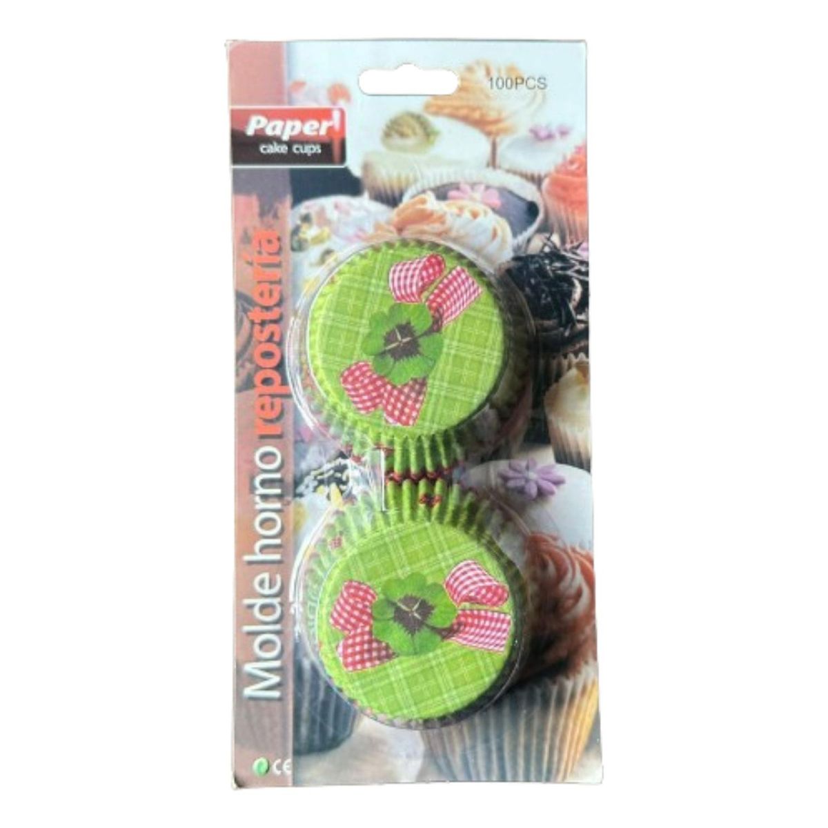 GENERICO - Capsulas Cupcake Diseño I Flor Verde 100 Un