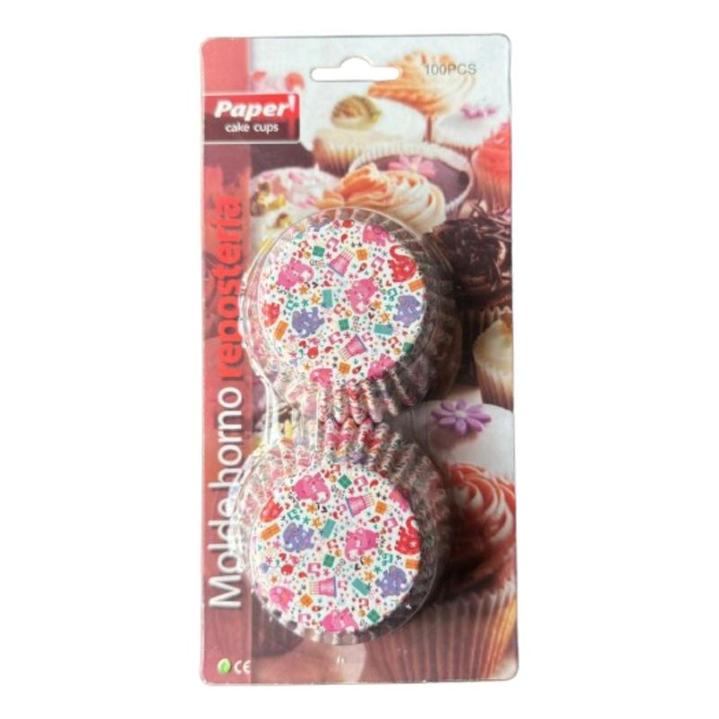 GENERICO - Capsulas Cupcake Diseño B Elefantes 100 Un