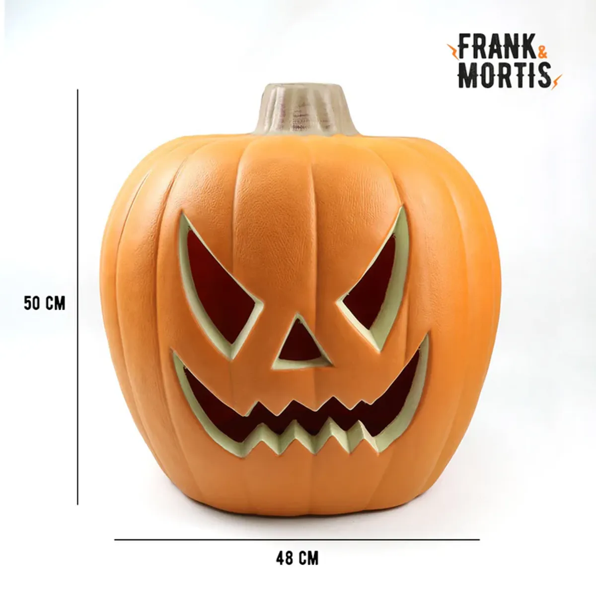 FRANK & MORTIS - Calabaza Gigante 50x48cm Con Luz Led Deco Halloween F&m