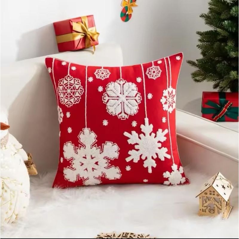 GENERICO - Pack de 4 Fundas De Cojín De Navidad De 45x45 Cm Con Bordado