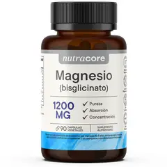 NUTRACORE - Bisglicinato De Magnesio 90 Cápsulas 1200mg Natural -