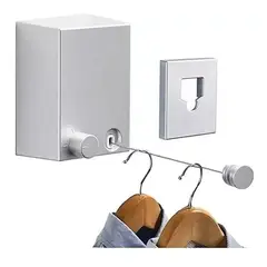 GENERICO - Tendedero Retráctil De Pared Cuerda De Acero 4.2 M