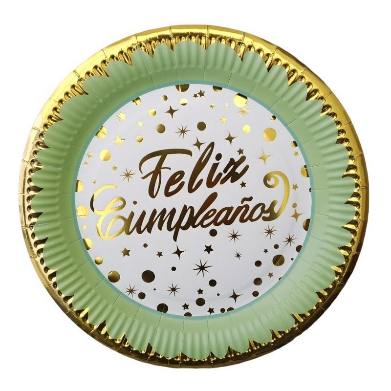 GENERICO - 10 Platos De Cumpleaños Feliz Cumpleaños Decoración 1021