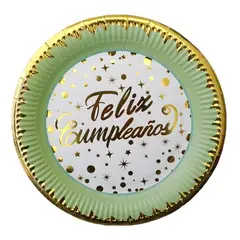 GENERICO - 10 Platos De Cumpleaños Feliz Cumpleaños Decoración 1021