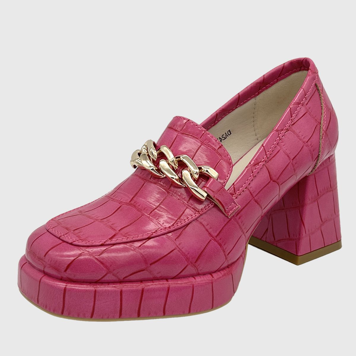 DINASTELLA - Zapato para mujer con taco y cadena Rosado