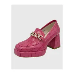 DINASTELLA - Zapato para mujer con taco y cadena Rosado