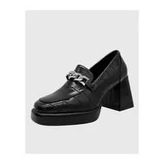DINASTELLA - Zapato para mujer con taco y cadena Negro
