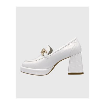 Imagen 2 del producto Zapato para mujer con taco y cadena Blanco