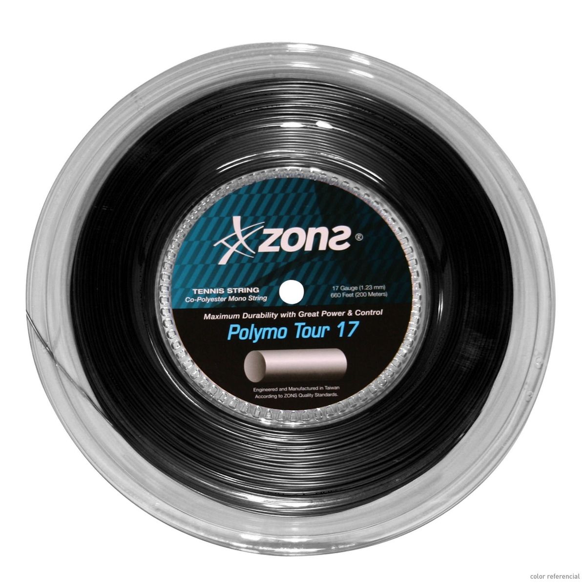 ZONS - Rollo Cuerda Tenis Zons Polymo Tour 1.23 / 17 Negro