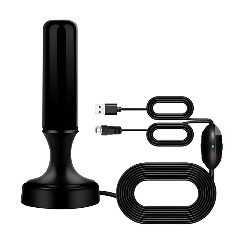 TECNOLAB - Antena de TV Digital Amplificada 5MT 4K Ultra HD / FHD TL590 - Negro