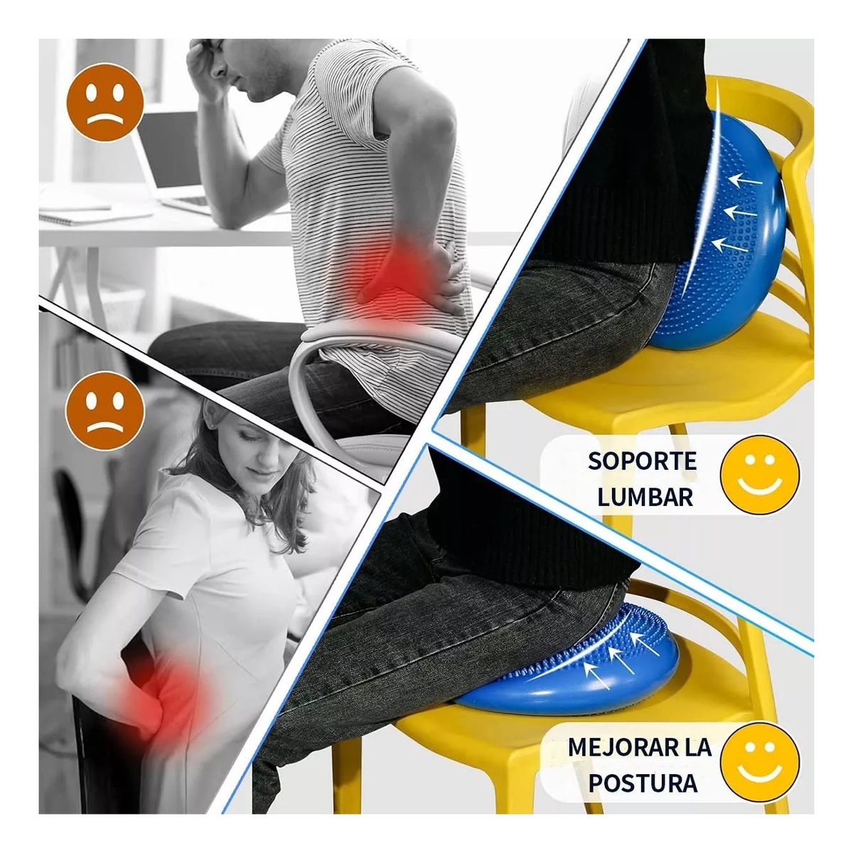 ATURE - Cojin Disco Propiocepcion Yoga Equilibrio Autismo + Inflador