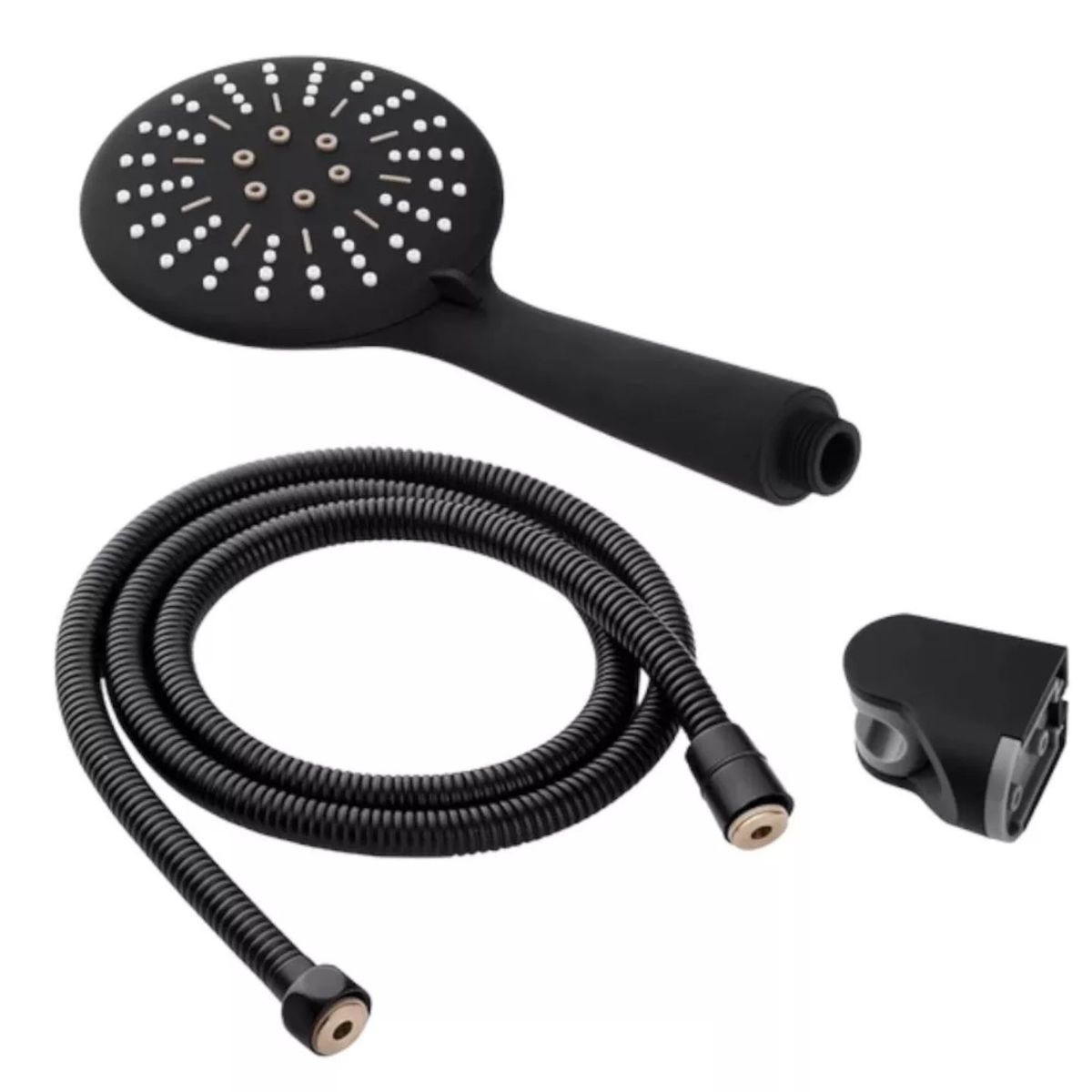 GENERICO - Llave Monomando Ducha Tina Negra Con Accesorios Ferretools