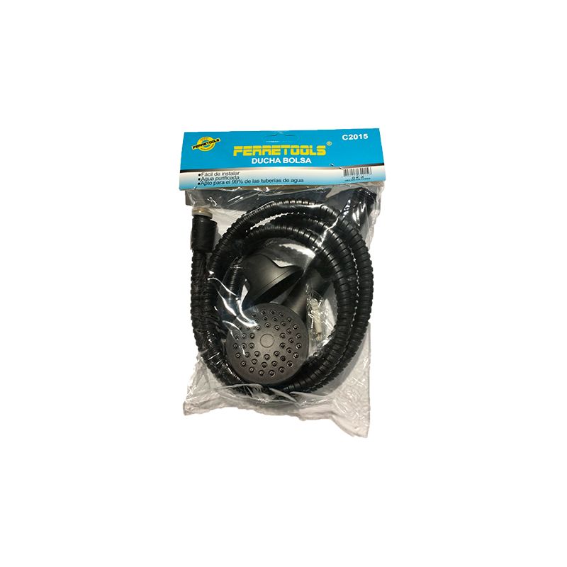 GENERICO - Ducha Telefono Redonda Pequeño Negro
