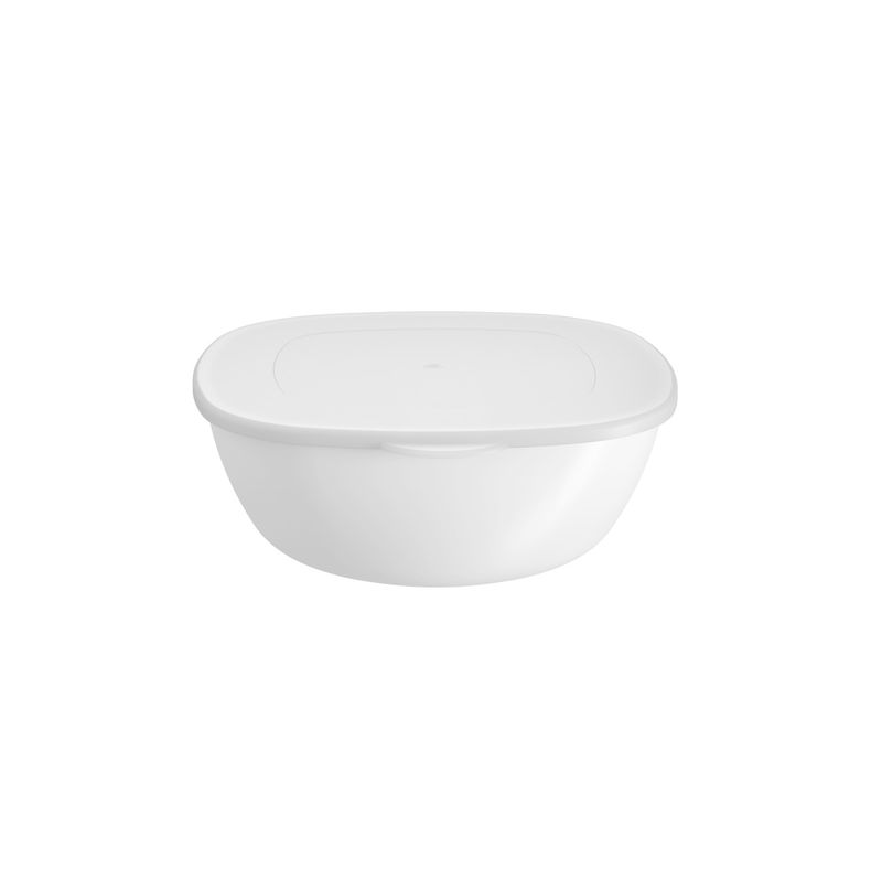 COZA - Ensaladera De Plástico Con Tapa Coza Blanco 1,3 l