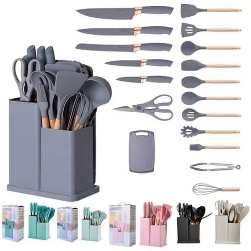 GENERICO - Set De Utensilios de Cocina Silicona 19 Piezas