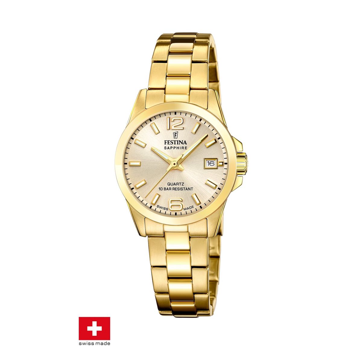 FESTINA SWISS - Reloj F20050/2 Festina Swiss Dorado Mujer ACERO CLASICO