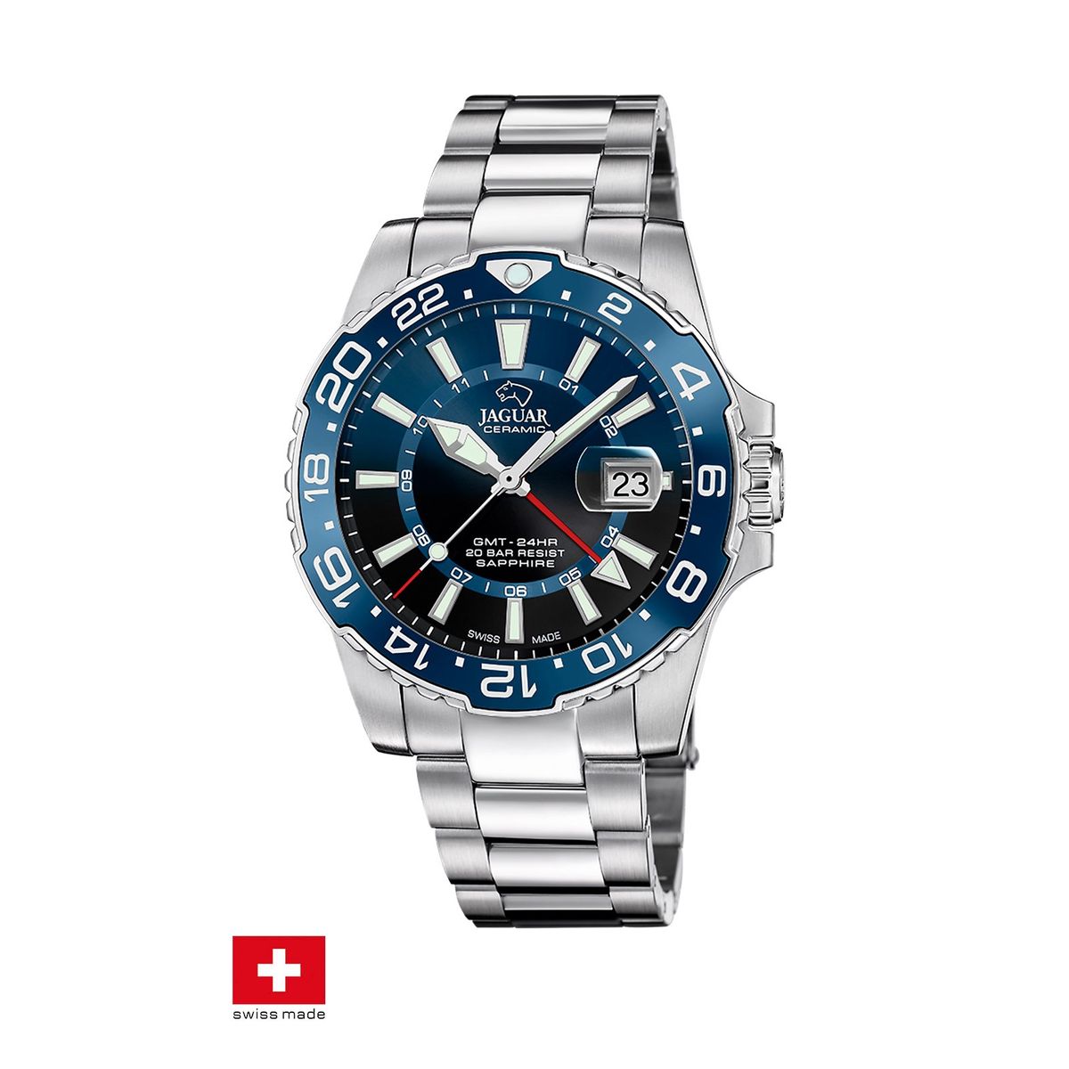 JAGUAR - Reloj J1011/2 Jaguar Swiss Azul Hombre Ceramic