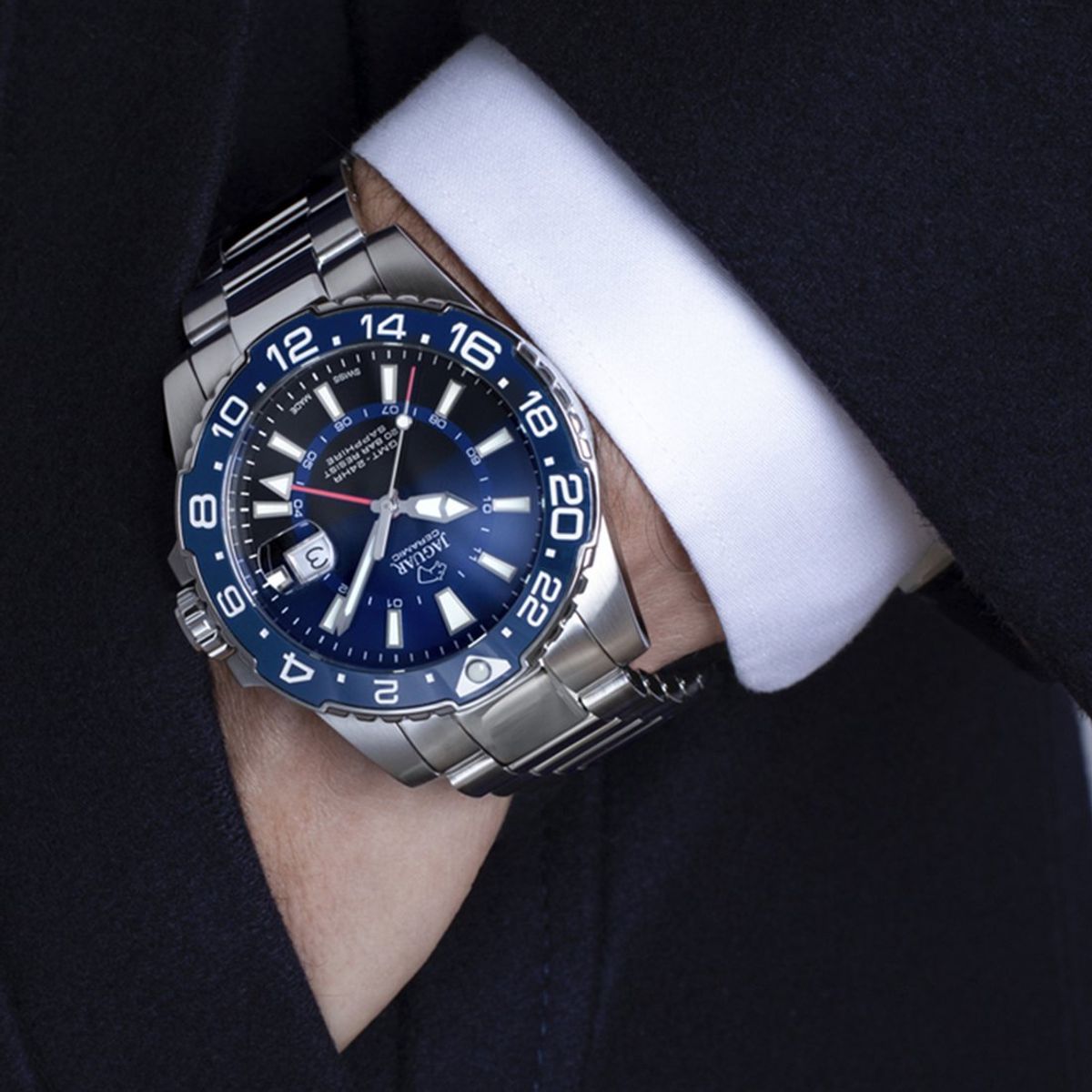 JAGUAR - Reloj J1011/2 Jaguar Swiss Azul Hombre Ceramic