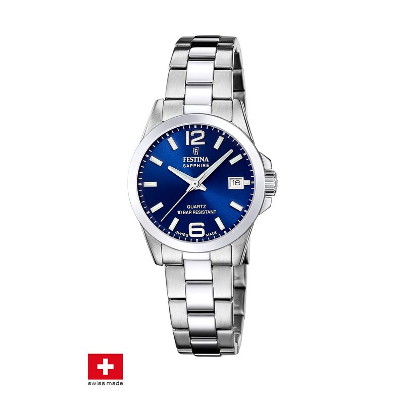 FESTINA SWISS - Reloj F20049/5 Festina Swiss Azul Mujer Acero Clásico