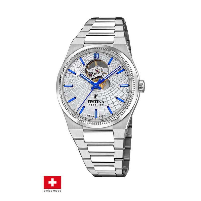 FESTINA SWISS - Reloj F20053/1 Festina Swiss Plateado Hombre Automático