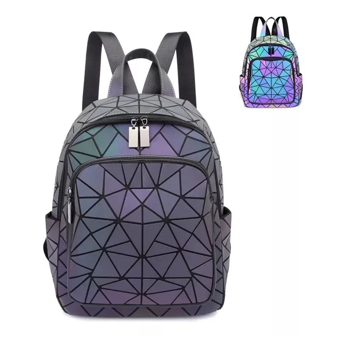 GENERICO - Mochila Geométrica Holográfica Reflectante 15l Mujer