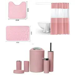 GENERICO - SET DE BAÑO COMBO ELEGANTE ROSADO