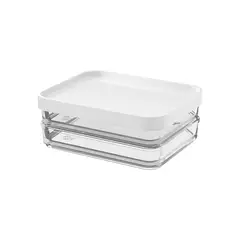 COZA - Pote De Plástico Clear Dúo Blanco 560 ml