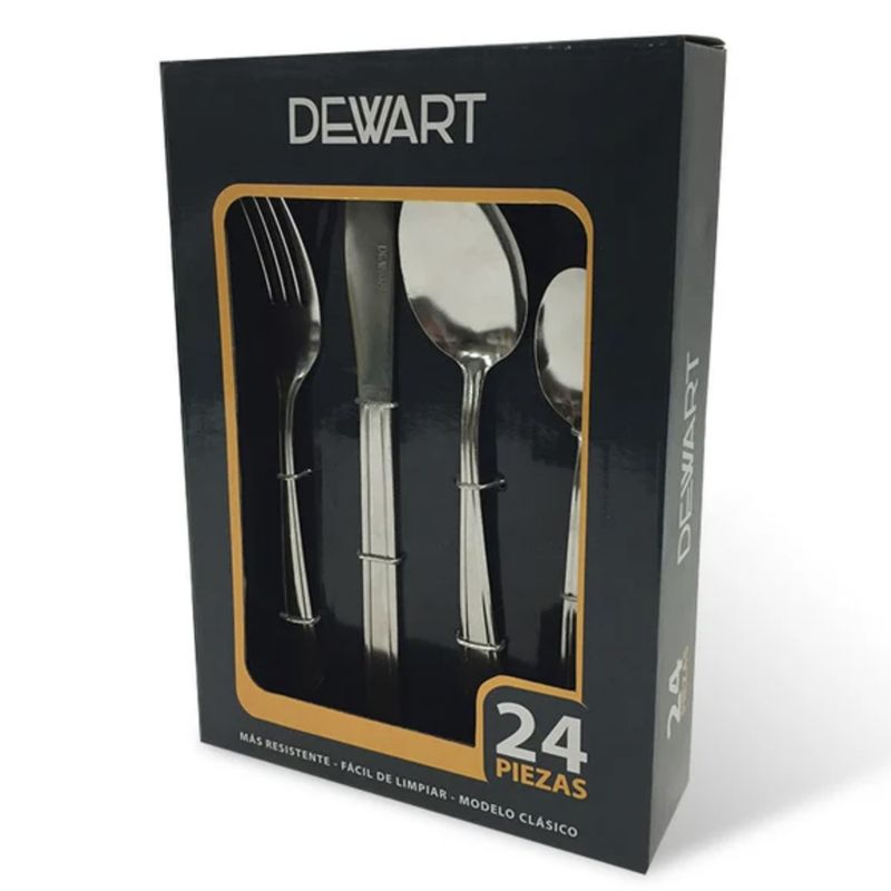 KRONS - Juego De Cubiertos 24 Piezas Acero Inoxidable Dewart